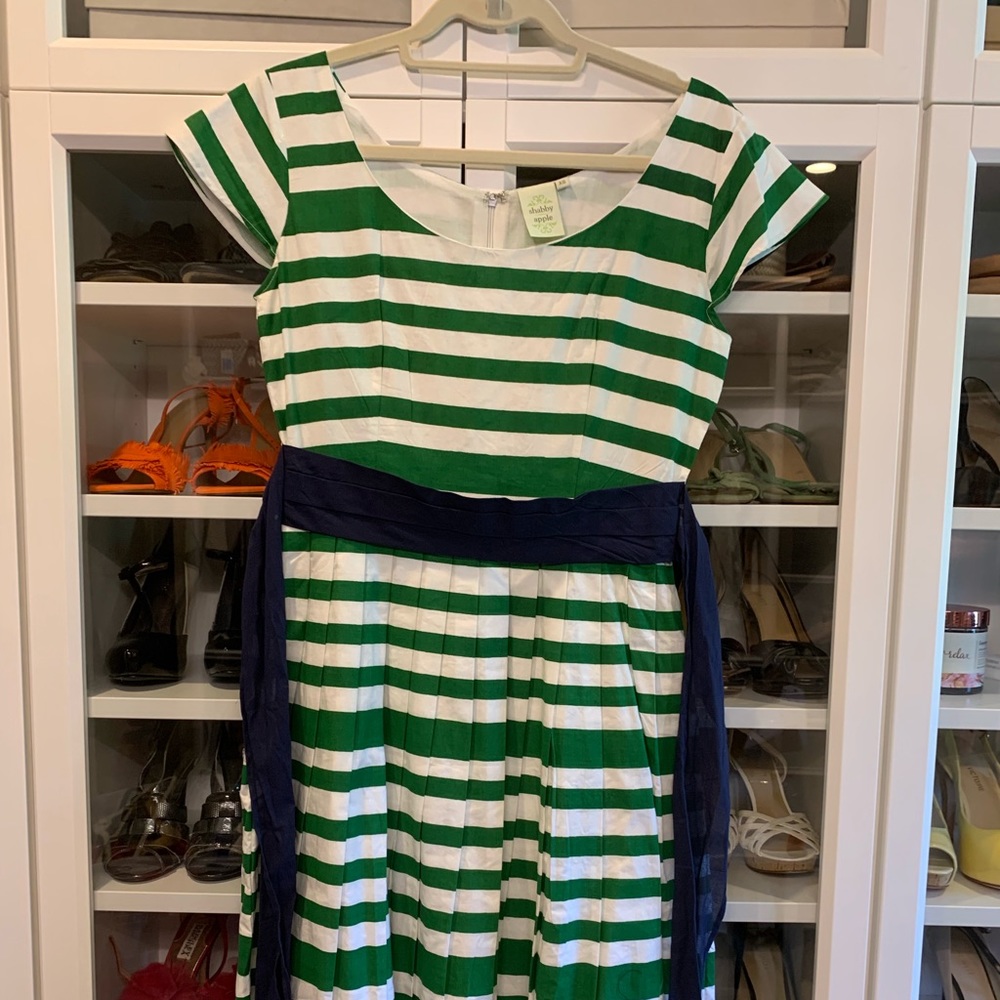 NEVER WORN Shabby Apple green candy striper dress - Picture 5 of 8
